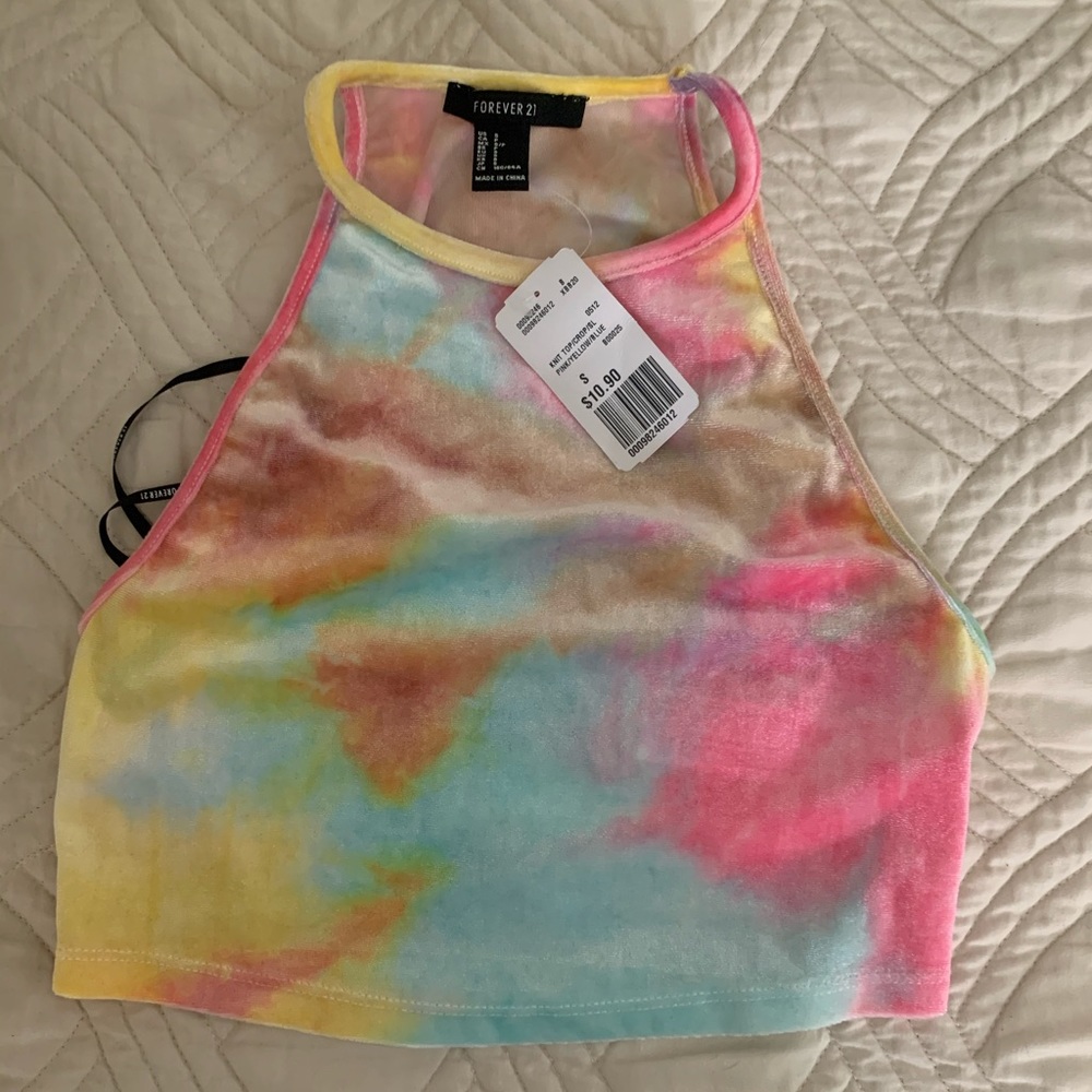 Forever 21 Velvet Rainbow Crop Top